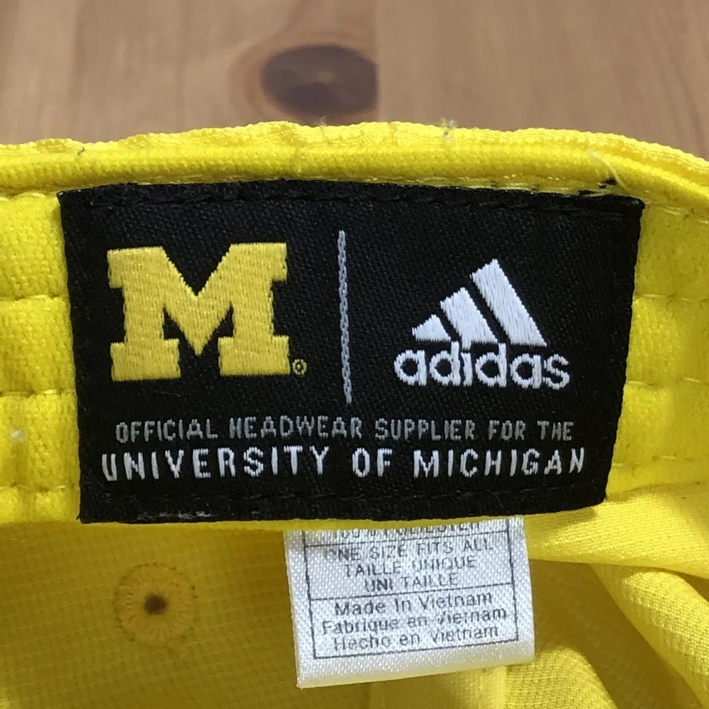 Michigan Wolverines Adidas Dance Team Slouch Buckle-Back Cap Hat One Size Yellow